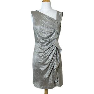 Suzi Chin for Maggy Boutique Oyster Champagne One-Shoulder Cocktail Dress – NWOT